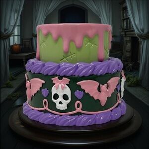 NWT Halloween Layer Cake 3-Wick Candle Holder